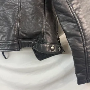 Topshop Leather Jacket Moto Black thumbnail 7