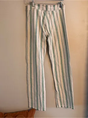 ZARA Boho Linen Beth Stripe Pants‎ thumbnail 6