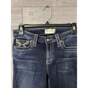 Big Star Womens Jeans‎ Maggie Boot Size 26R Low Rise Denim Pants Embroidered thumbnail 2