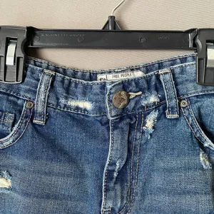 Free People Cowgirl Boho Beachy Distressed Frayed Denim‎ Jean Shorts 26 Blue thumbnail 7