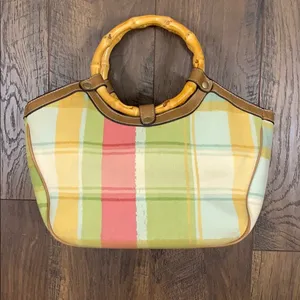 Relic plaid bamboo handle tote thumbnail 2