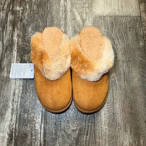 Women's Cozy Brown Fur Slippers Size 7 thumbnail 4
