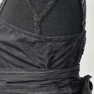 Mare Mare x Anthropologie Black Peplum Cami Top Womens XS Wrap Waist‎ Faded Y2K thumbnail 6