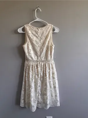 Altar'd‎ State Ivory Lace Fit & Flare Dress Boho Crochet Trim Size S thumbnail 3