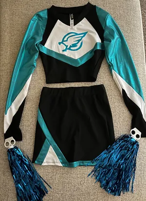 Cheerleader Costume Blue Size XS/S thumbnail 3