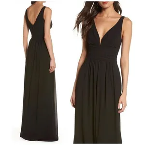 Lulus Dress Womens Maxi Chiffon A Line Black Sleeveless Size Small NWT thumbnail 4