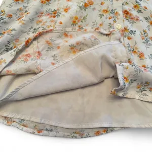 American Eagle Puff Sleeve Shirt Dress Floral White Orange Size S thumbnail 4