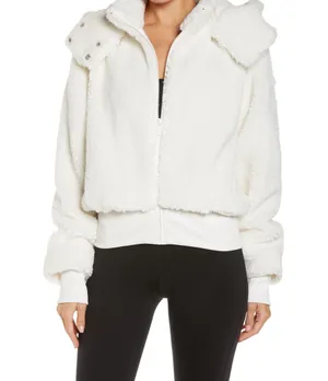 Alo Foxy Sherpa Jacket Ivory XS thumbnail 2