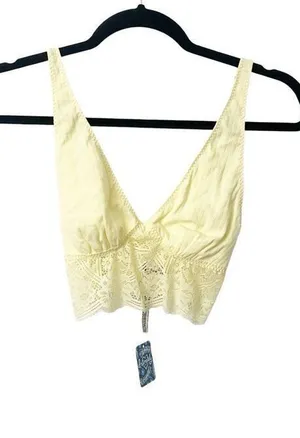 Free People Yellow Daybreak‎ Lace Bralette Size XS thumbnail 1