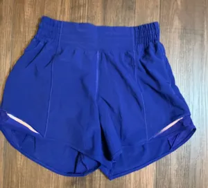 Lululemon Hotty Hot High-Rise Lined Short 4"Larkspur Blue Running Size 4 thumbnail 1