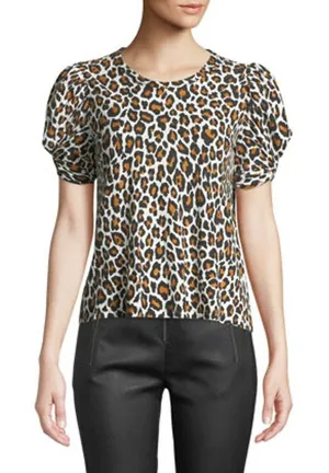 A.L.C‎ Kati Leopard-Print Puff-Sleeve Tee thumbnail 1