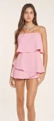 Pants Store Strapless Romper Pink thumbnail 1