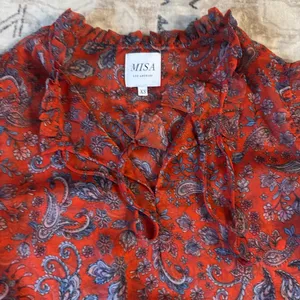 Misa Los Angeles Red Paisley Mini Dress thumbnail 5