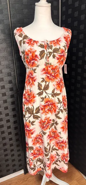 NWT Old Navy Maxi Dress Womens XS Floral Crepe‎ Empire Waist Boho Cottage Party thumbnail 1
