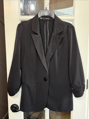 MAURICES Black Stretch Blazer Size L Classic / Capsule Wardrobe / Minimalist thumbnail 1