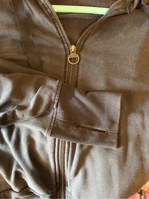 Athleta Black Zip-Up Hoodie Slouchy Fit Size M thumbnail 4