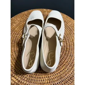 Sam Edelman Michaela Mary Jane Cream Leather Square Toe Ballet Flats Size 9.5 thumbnail 3