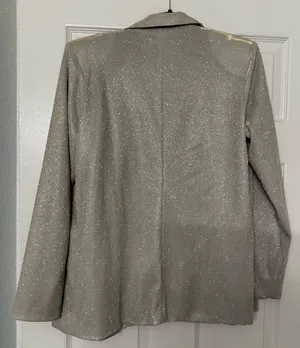 These Three Boutique Silver sparkly blazer thumbnail 2