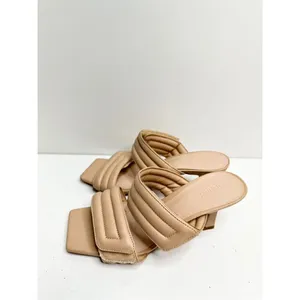 Abound Sandals Size 4 Qarly Heeled Tan Square Toe Slip‎ On Heels thumbnail 3