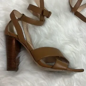 Club Monaco tan leather‎ wrap heels Size6.5 A21 thumbnail 8