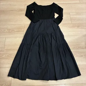 Tuckernuck Marissa Midi Dress Black Off the Shoulder Mixed Media Size S thumbnail 10