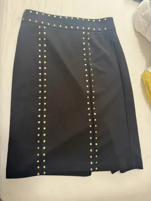 New York & Company Black Studded Stretch Pencil Skirt thumbnail 2