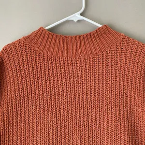 Aerie Relaxed‎ Shabby Slouchy Moody Earth Colors Chunky Knit Sweater XS Orange thumbnail 3