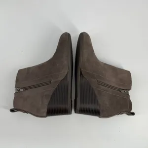 Vionic Gray Suede Wedge Ankle Boots Weather Resistant Side Zip‎ Women Size 5 thumbnail 5