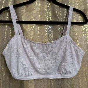Aerie Pastel Lilac Purple Lace Bandeau O Ring Back Bralette XL thumbnail 1