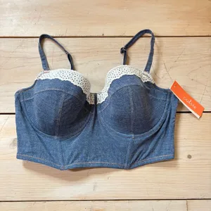 Colsie NWT Women's Denim Blue Corset Size L thumbnail 3