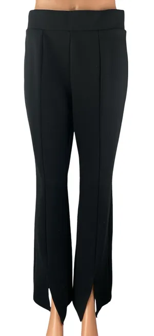 Who What Wear Womens Black Split Hem High Rise Flare Bootcut Trousers Pants Sz M thumbnail 1