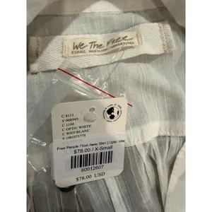 Free People We The Free Float‎ Away Shirt White Cotton Boho XS NWT Festival chic thumbnail 7
