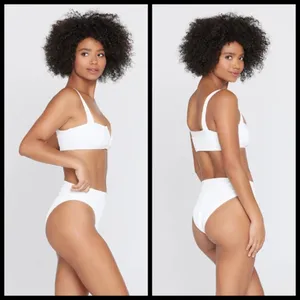 💕L*SPACE💕 Ribbed Lee Lee Bikini Top ~ White Medium NWT thumbnail 14