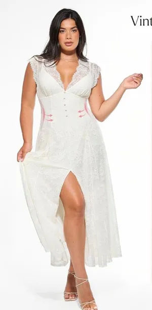 Popilush Lace Formal Sleeveless V Neck Maxi Shapewear Dress thumbnail 1