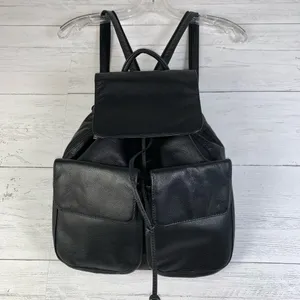 Franklin Covey Black Leather backpack/ Purse medium thumbnail 2