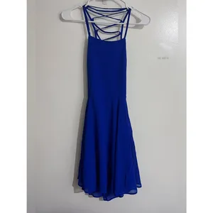 Lulus NWT Women Small Cobalt Royal Blue Strappy Lace Up Mini Dress Coquette Chic thumbnail 5