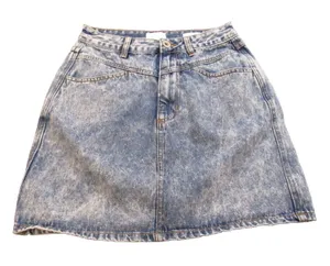 Cotton On 91 Denim Mini Skirt Blue Stone Acid Wash High Rise A Line Retro 6 thumbnail 1