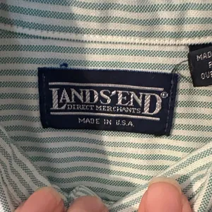 Lands' End women’s Mint Striped Button Down Shirt thumbnail 2