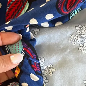 Tabitha Brown for Target Blue Floral Polka Dot Maxi Dress Cotton Tropical Size 4 thumbnail 7