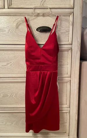 Red Satin Dress Size 0 thumbnail 1
