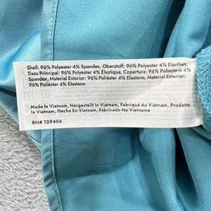 VENUS Teal Satin Slip Dress Size 8 Cowl Neck Adjustable‎ Straps Midi Slit Party thumbnail 6