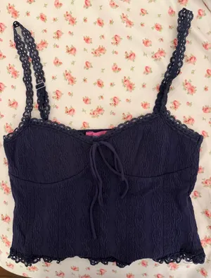 Edikted Navy Lace Top thumbnail 1
