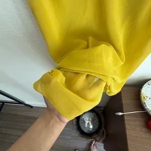Cabi Mustard Yellow Double‎ Layer Chiffon Camisole Tie Front Tank Top M thumbnail 6