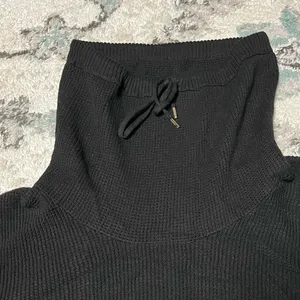 M Lauren Ralph Lauren 100% Cotton Black Ribbed Cowl Neck Sweater Comfy Casual thumbnail 5