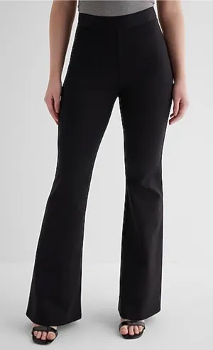 EXPRESS Black Pants Curvy Boot High Rise Double Knit Stretch Size XS NEW NWT thumbnail 1