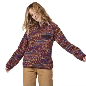 Patagonia‎ Synchilla Snap T Pullover Womens XS Night Plum Fitz Roy Patchwork New thumbnail 1
