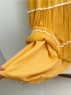 NEW Joie Mustard Sleeveless Tiered Midi Dress with Waist Sash SIZE 8 Boho thumbnail 7
