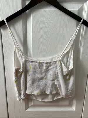 Aritzia Wilfred Basel Bustier Top in White Floral thumbnail 3