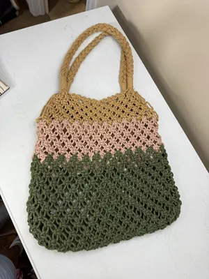 Aerie Multicolor Crochet Tote Bag thumbnail 3