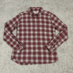 Fjallraven Shirt Womens Large Pink Gray Cream Plaid Flannel Ovik Cotton Outdoor thumbnail 1